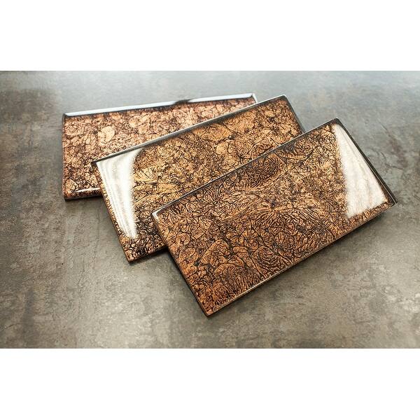 Shop Black Friday Deals On Tilegen 3 X 6 Glass Subway Tile In Brown Wall Tile 80 Tiles 9 6sqft Overstock 27973321