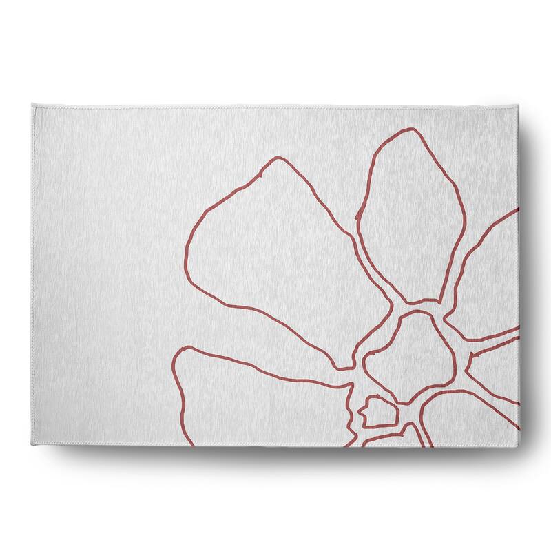 Petal Lines Spring Chenille Rug - Coral/White - 5' x 7'