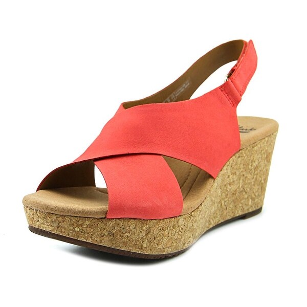clarks orange wedge sandals