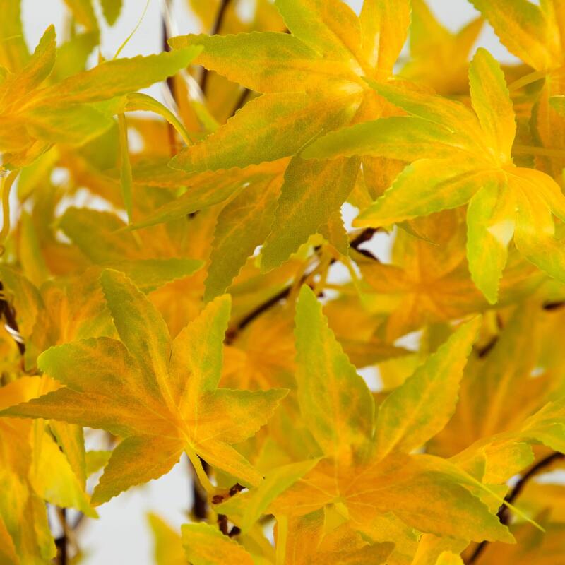 Pre-Lit Fall Harvest Yellow Maple Artificial Tree - 4' - Warm White LED Lights