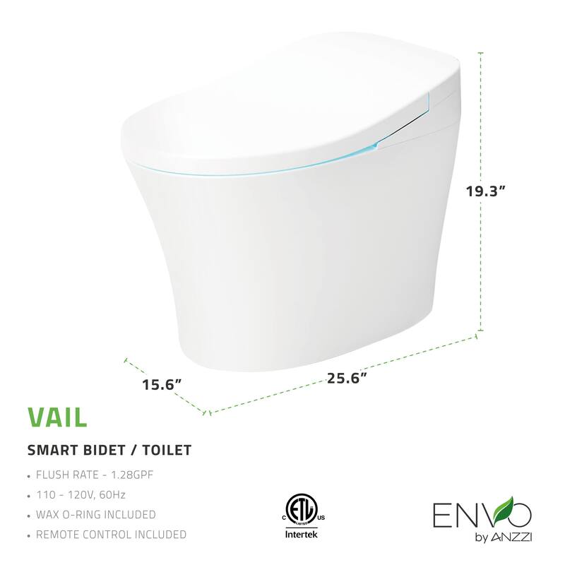 ENVO Vail Smart Toilet Bidet with Remote & Auto Flush