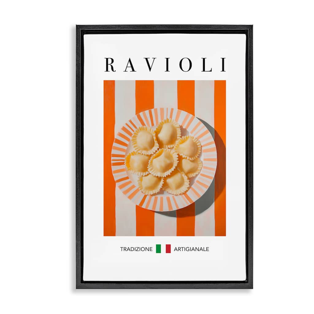 Stupell Traditional Ravioli Pasta Framed Floater Canvas Wall Art Design By Andreas Magnusson