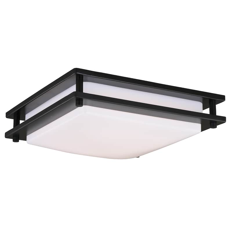 Vaxcel Horizon 12" LED Flush Mount Oil Burnished Bronze - 12-in W x 3.5-in H x 12-in D - Oil Burnished Bronze - 12-in W x 3.5-in H x 12-in D