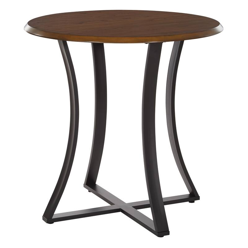 3-Piece 36" Round Top Counter Height Dining Table with 2 Faux Leather Stools