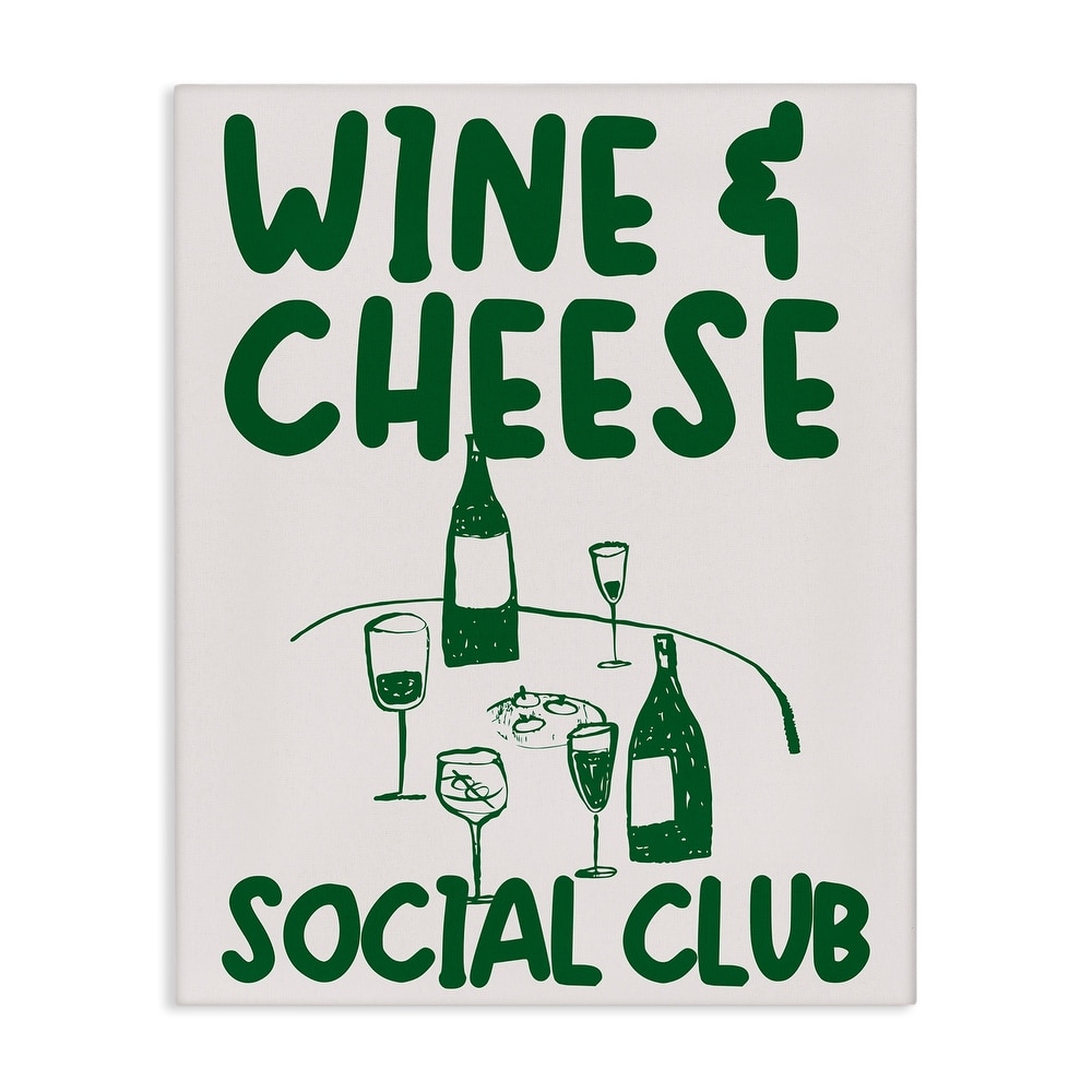 Stupell Wine & Cheese Social Club Canvas Wall Art Design By House of Lulu