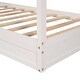 preview thumbnail 10 of 8, L Structure 2 Twin Wood House Bed with Fence & Slatted Frame,White
