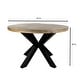 preview thumbnail 4 of 3, 47" Diameter Industrial Round Dining Table with Solid Mango Wood Top and Black Iron Base - Brown