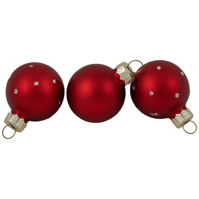 Set of 20 Glass Christmas Decorations and Tree Topper 1.25" (35mm)