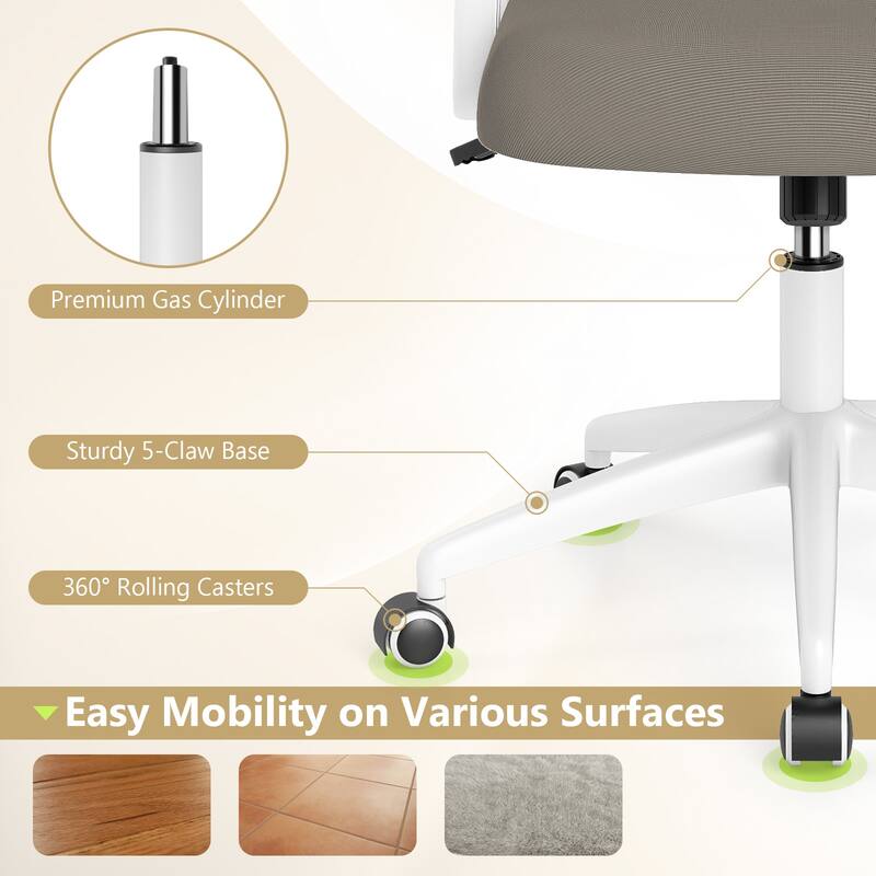 Costway Mesh Office Chair with Lumbar Support & Flip-up Arms Rolling - See Details