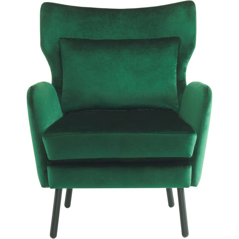 32" Wing Back Velvet Accent Chair