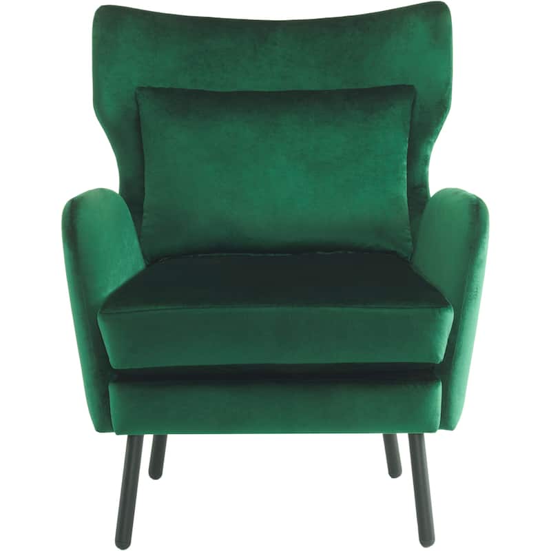 Stylish Wing Back Velvet Accent Chair by Christopher Knight Home