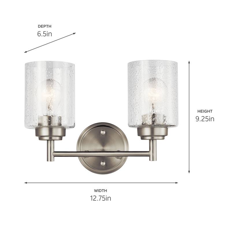 Kichler Lighting Winslow 2-light Brushed Nickel Bath Vanity Light