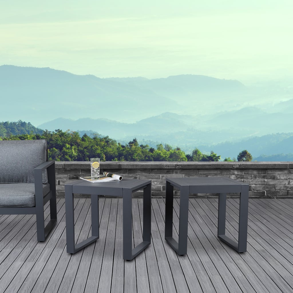 Baltic 20" Set of 2 End Tables Gray by Real Flame - 20L x 18W x 20.5H