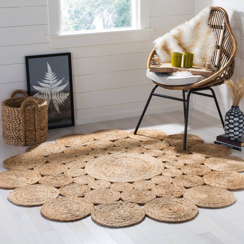 SAFAVIEH Handmade Natural Fiber Maita Country Jute Rug - 8' Round - Natural
