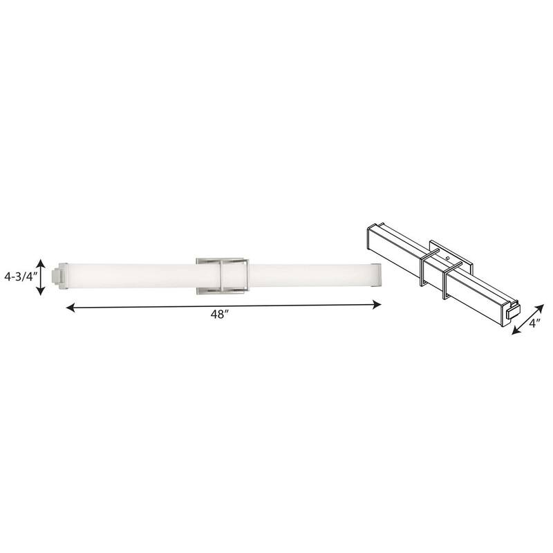 Phase 2.2 LED Collection 48" Brushed Nickel White Shade Modern Bath Vanity Light