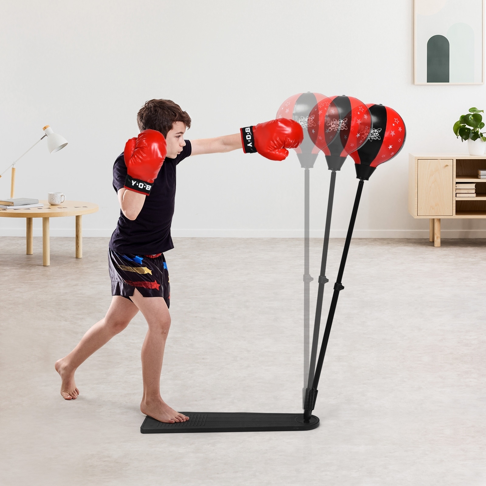 Boxing bag and boxing gloves store
