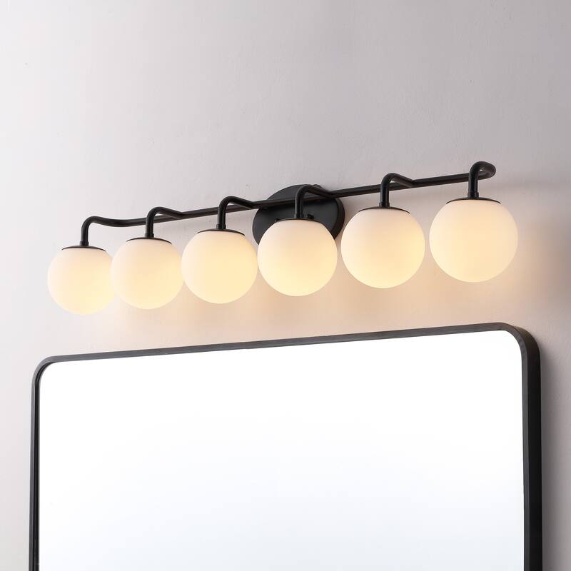 Globe Metal/Frosted Glass Modern LED Vanity, by JONATHAN Y