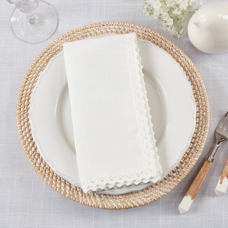 Lace Border Design Table Napkins (Set of 4)