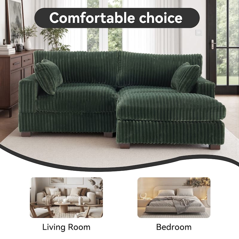 Oversized Plush Modular Sectional Sofa Couch with Ottoman