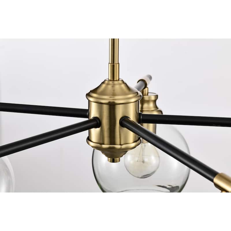 Wyatt 24 Inch Clear Glass Chandelier 5 Light - N/A