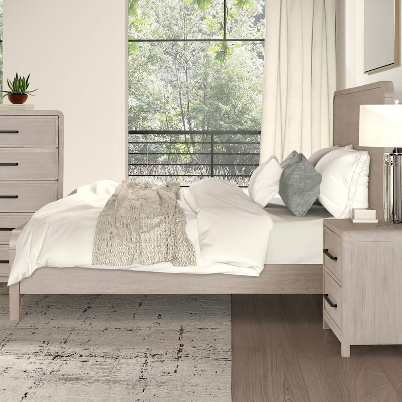 Furniture of America Billet Modern Natural Oak Wood Panel Bed