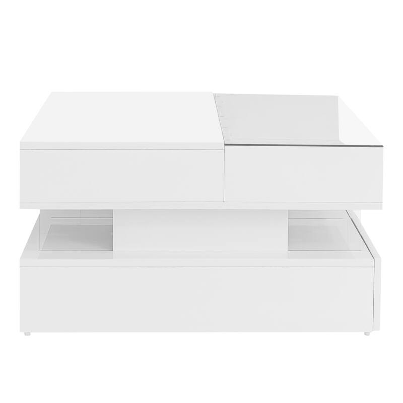 Lift-Top Coffee Table with 2 Drawers