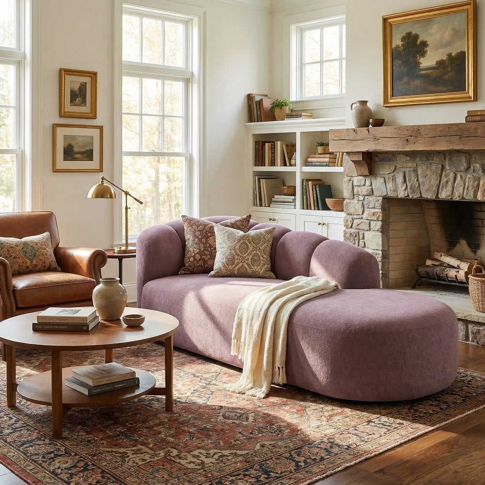 Christopher Knight Home - Modern Curved Upholstered Sofa with Sculptural Bubble Back