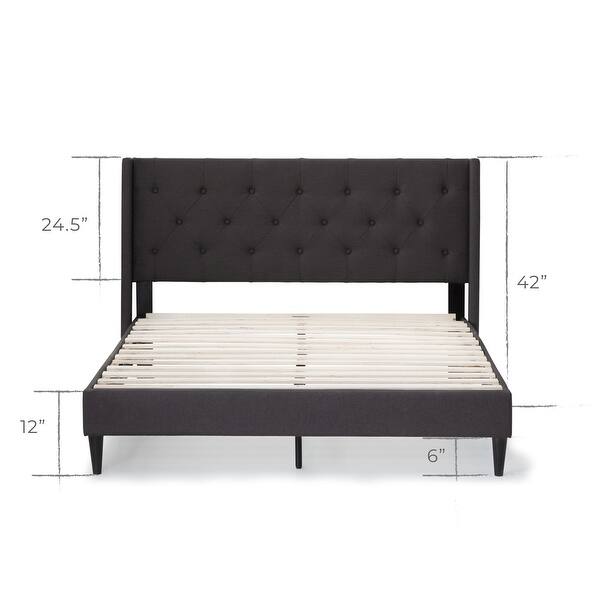 dimension image slide 3 of 6, Brookside Isabelle Button Tufted Wingback Upholstered Bed