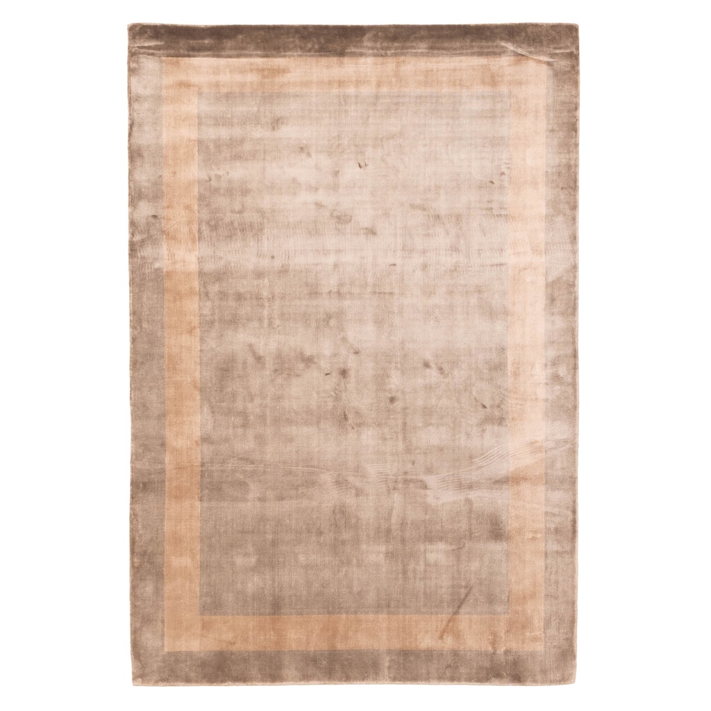 ECARPETGALLERY Hand Loomed Kashkuli Gabbeh Taupe Viscose Rug - 6'7 x 9'8