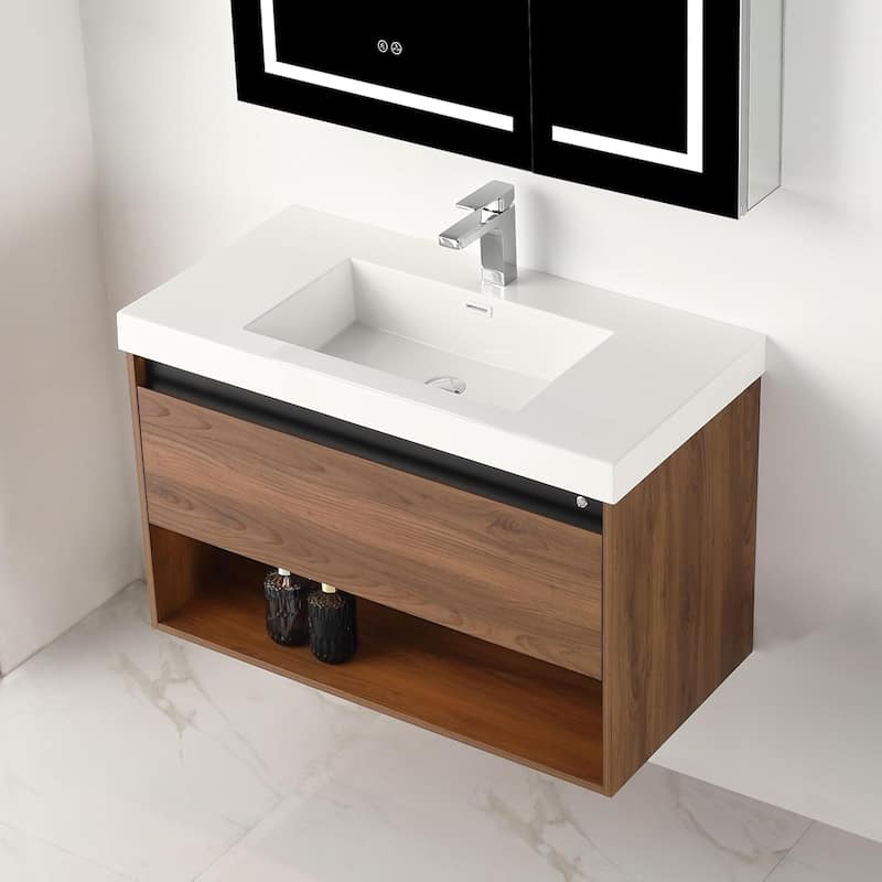 Blossom Bergen Wall Mounted Floating Bathroom Vanity with Sink