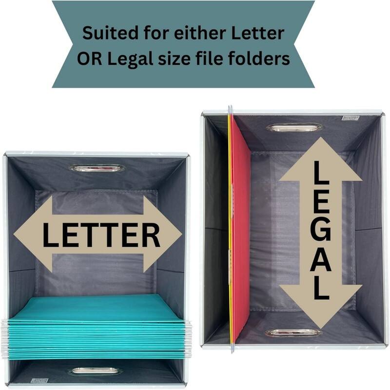 File Box Storage Organizer with lid - Gray