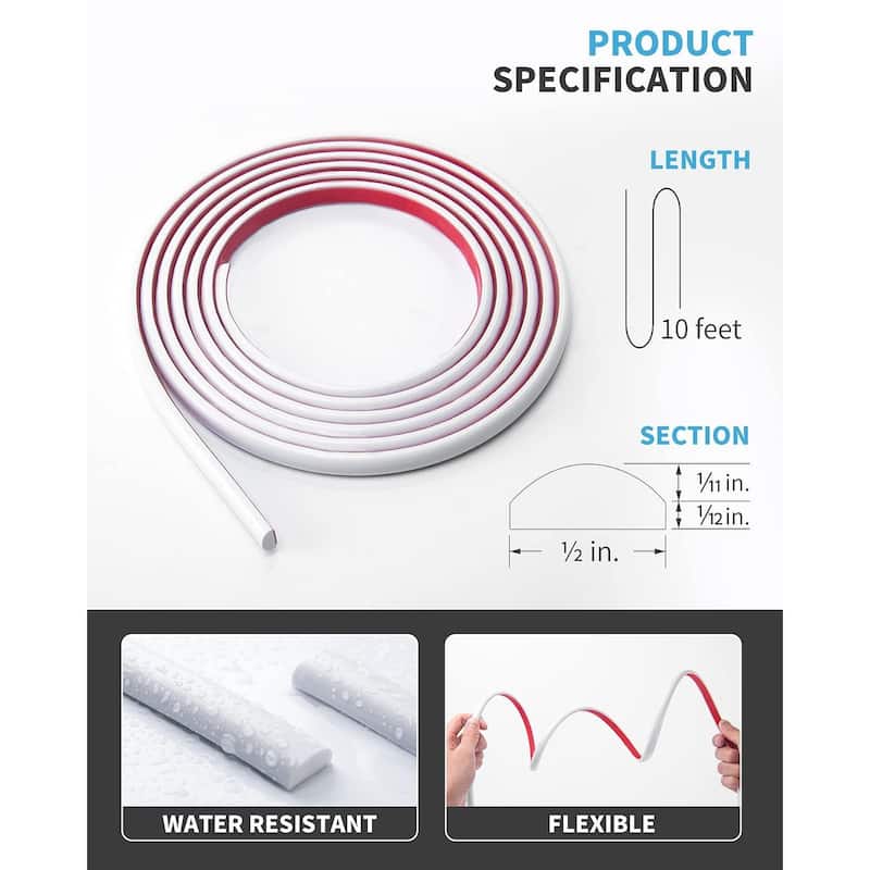 Art3d 10 Ft Peel and Stick Trim for Backsplash Tile Edge, Self-Adhesive Liner for Corner Decor in Stainless Steel