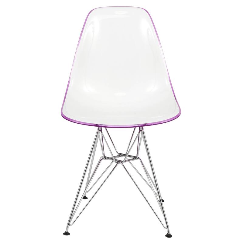 5-Piece Dining Set with 35" Round MDF Table and 4 ABS Plastic Side Chair in Chrome