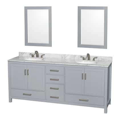 Wyndham Collection WCS141480DUNOM24 Sheffield 80" Free Standing Vanity