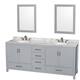 Option Gray / White Carrara Marble Top / Brushed Chrome