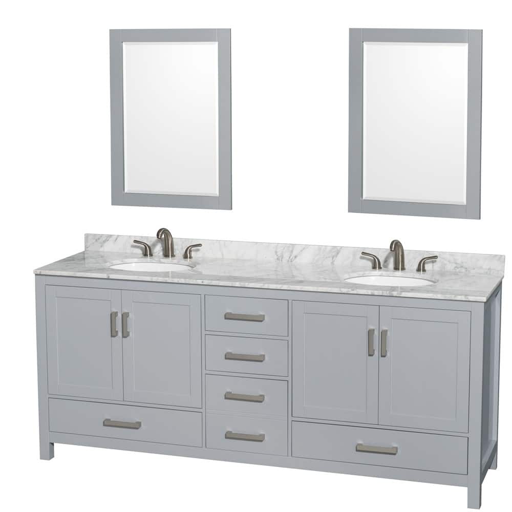 Wyndham Collection WCS141480DUNOM24 Sheffield 80" Free Standing Vanity