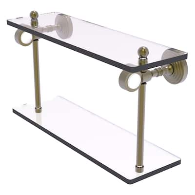 Allied Brass Pacific Grove Collection 16 Inch Two Tiered Glass Shelf