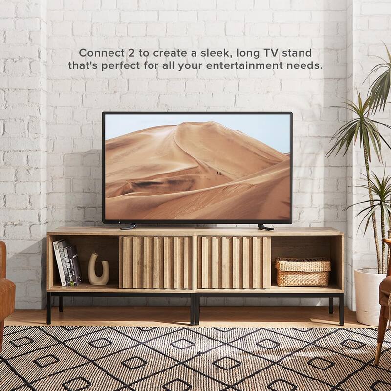 Mopio Norwin Record Player Stand with Vinyl Record Storage, Rustic Turntable Stand