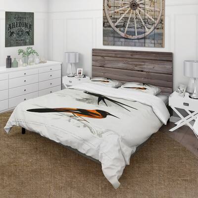 Designart 'Vintage Bird II' Traditional Duvet Cover Set