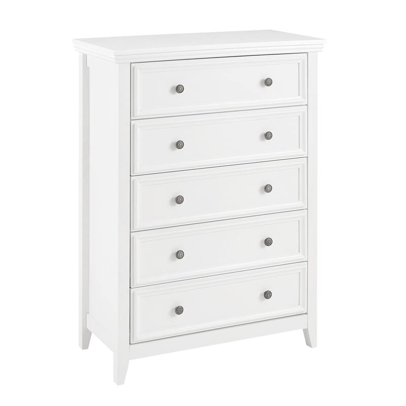Modern 5 Drawers Dresser with Metal Handles and Metal Slide Rails