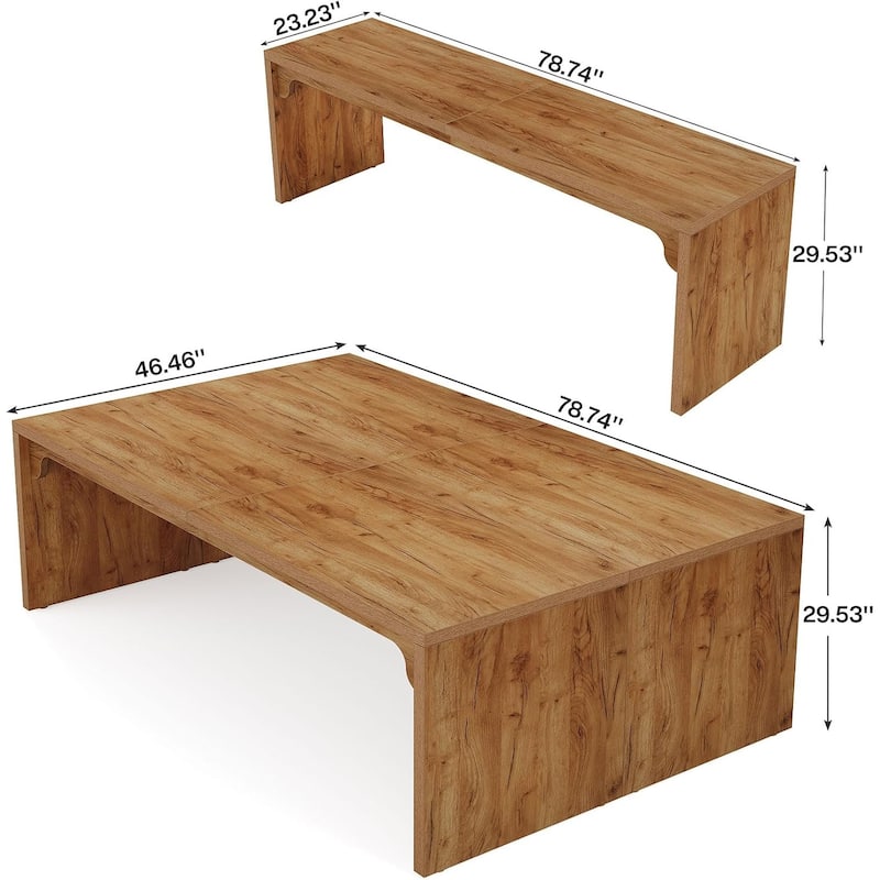 6.5FT Conference Table, Large Rectangle Conference Room Table