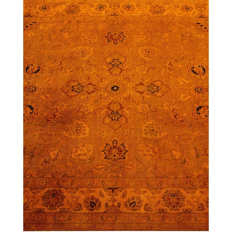 Overton Hand Knotted Wool Vintage Inspired Modern Contemporary Overdyed Gold Area Rug - 3' 1" x 5' 5"