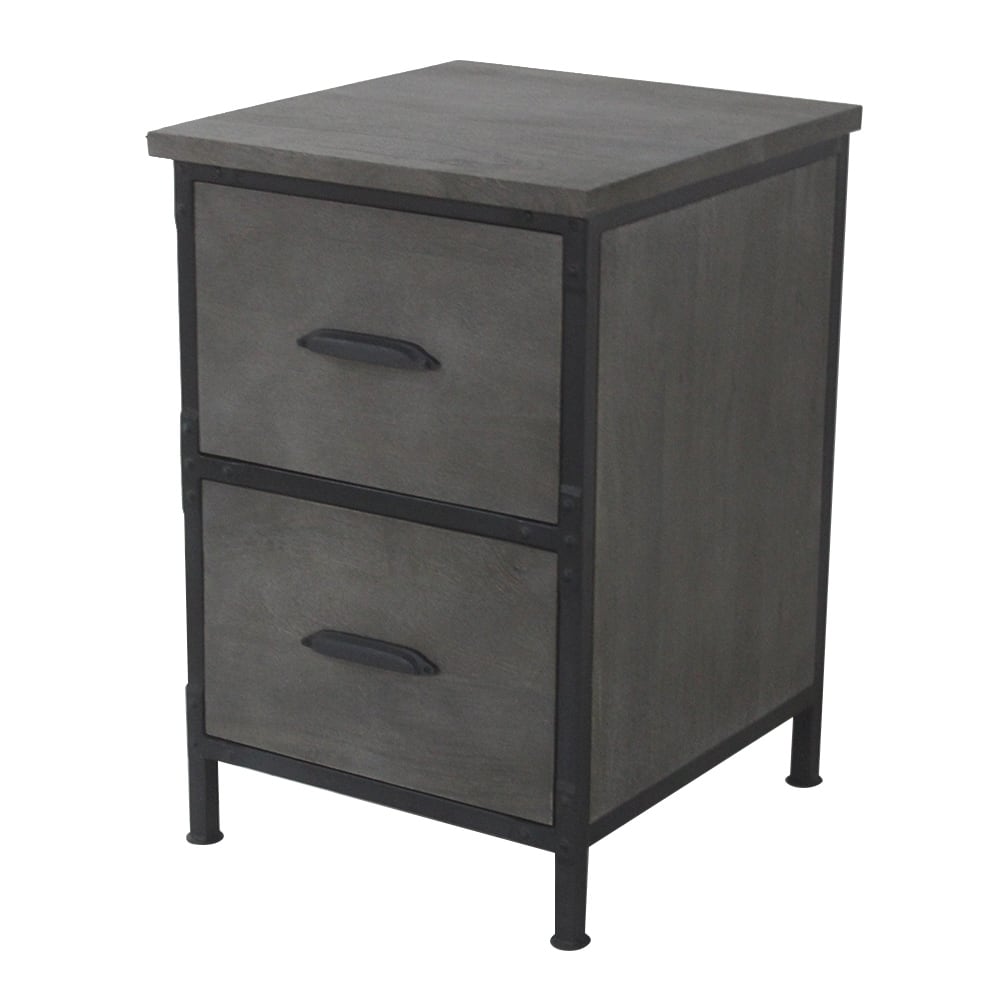 Lafayette rustic 2 drawer filing cabinet in Rowan Gray finish