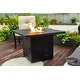 preview thumbnail 1 of 5, GDFStudio - Niles Black Steel 34-Inch Outdoor Propane Fire Pit Table with Adjustable Flame and Lava Rocks Black
