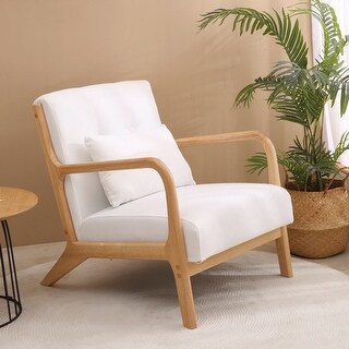 Modern Upholstered Accent Chair with Wood Frame - Bed Bath & Beyond ...