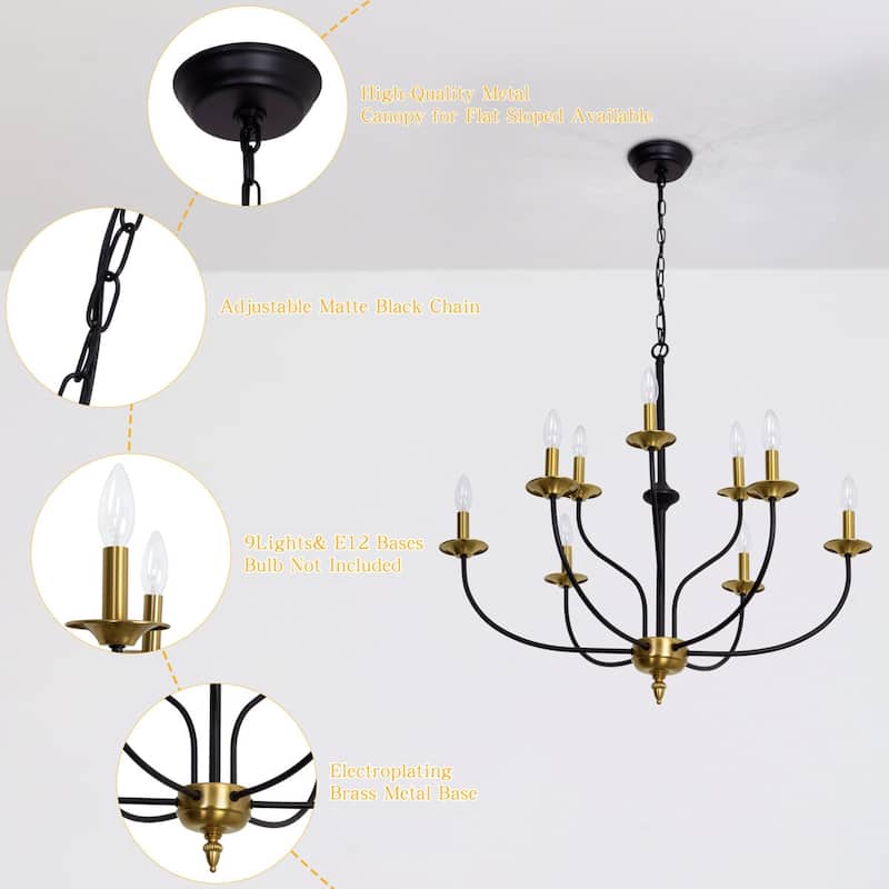 Maxax 9 - Light Candle Style Classic / Traditional Chandelier