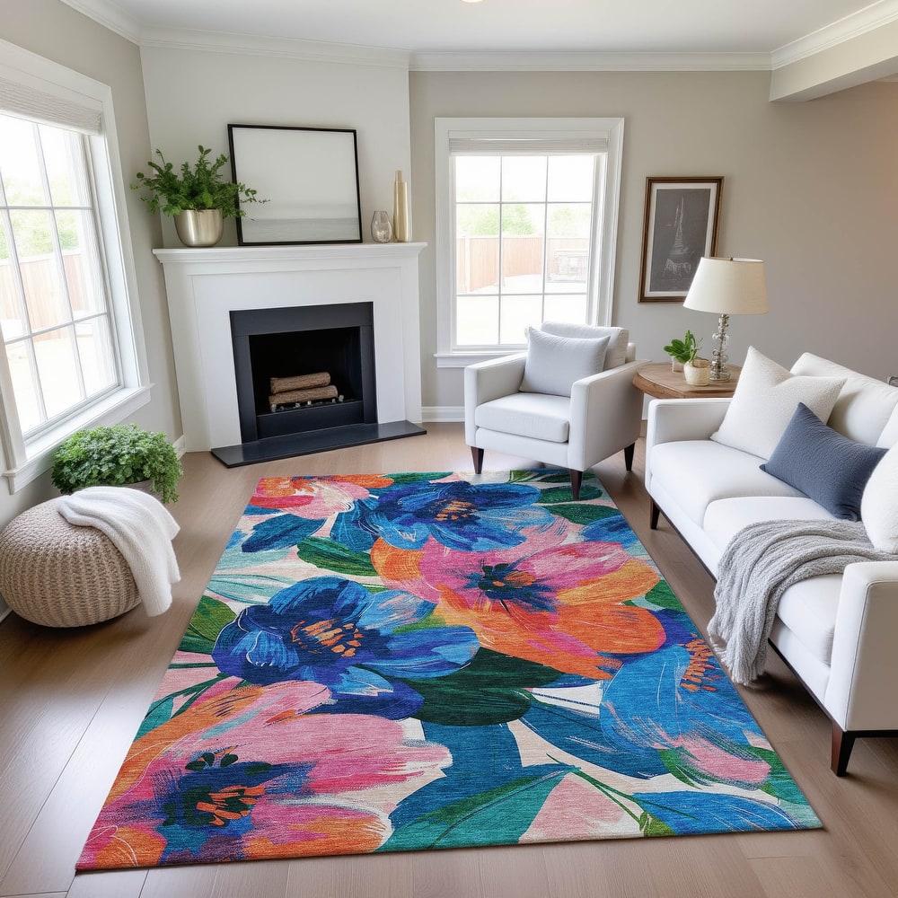 Premium Washable Super Soft Modern Floral Mayfield Rug