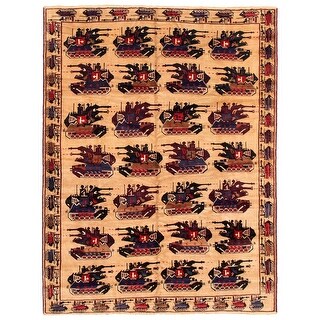 War Machine Rug ECARPETGALLERY Hand-knotted Rare War Tan Wool Rug - 6'11 x 9'0 - Bed ...