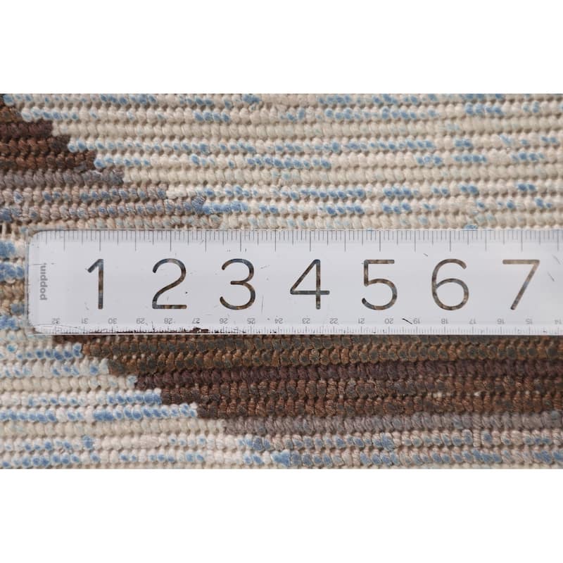 Striped / Modern Accent Rug Hand-Knotted Wool Carpet - 2'8"x 4'7"