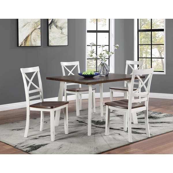 New Classic Furniture Navia Buttermilk and Brown 5-piece Dining Set ...